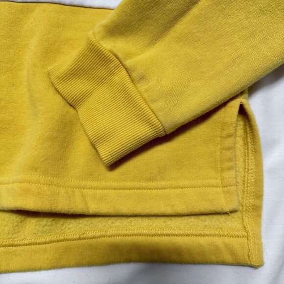 Adidas Womens sz M Butter Yellow Crop Graphic Sweatshirt Logo‎ Top VTG inspired - Picture 4 of 7